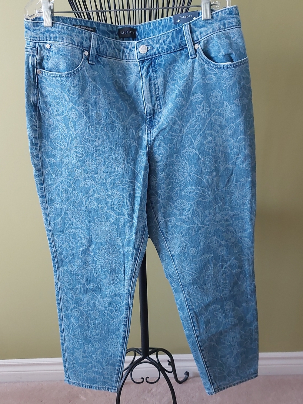 Talbots Light Blue Floral Ankle Jeans
